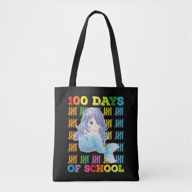 Tote Bag 100 Jours D'Enseignant De Sirène D'École (Devant)