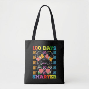 Tote Bag 100 jours plus intelligent chignon désordonné 100e