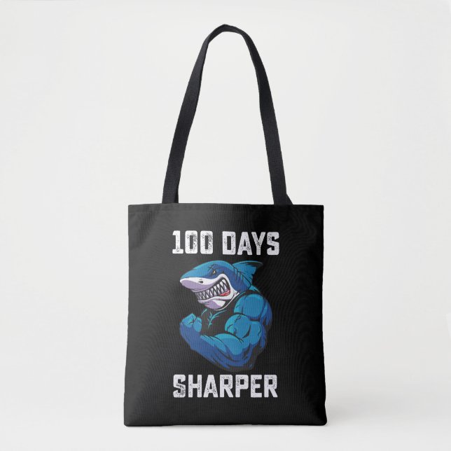 Tote Bag 100 Jours Sharper Shark 100ème Jour De L'École Gym (Devant)