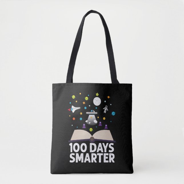 Tote Bag 100e jour d'école 100 jours de livres plus intelli (Devant)