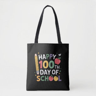 Tote Bag 100e Jour d'école enseignants heureux 100 jours