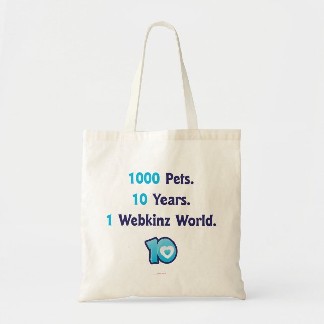 Tote Bag 10 ans de stat de Webkinz (Devant)