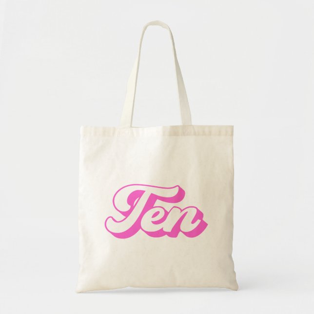 Tote Bag 10e anniversaire fille rétro (Devant)
