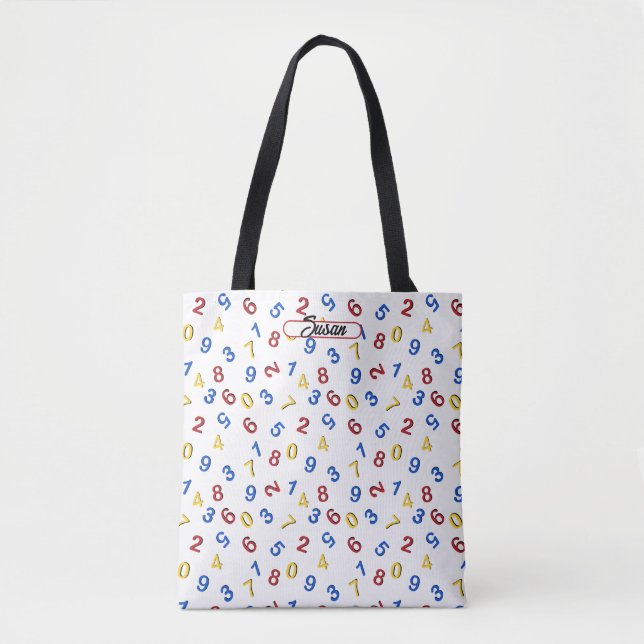 Tote Bag 123 chiffres Rouge Jaune Bleu (Devant)