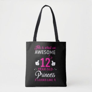 Tote Bag 12 ans Anniversaire cadeau pour princesse fille