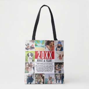 Tote Bag 12 Collage Photo Famille Amusante Bilan Annuel Mod
