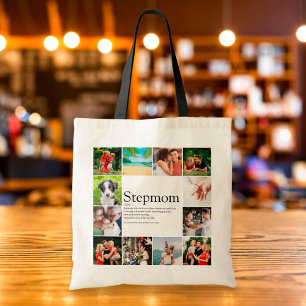Tote Bag 12 Photo Collage Stepmaman, Stepmère Définition