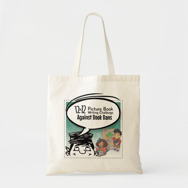 Tote Bag 12 x 12 Contre les Boîtes de Livre Cream Fourre-to (Devant)