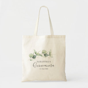 Tote Bag 15e anniversaire Eucalyptus Quinceanera verdure