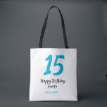 Tote Bag 15e anniversaire quiencenera ajouter date année te<br><div class="desc">conception modifiable</div>