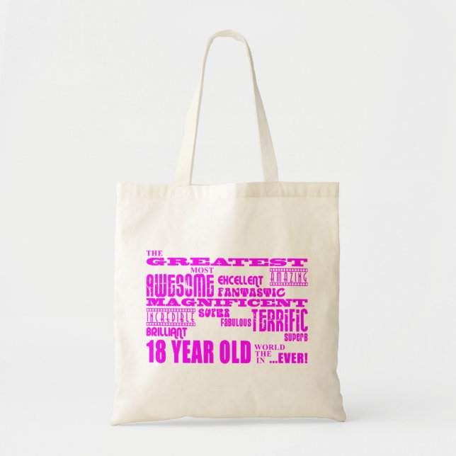 Tote Bag 18èmes anniversaires de filles : Plus grands 18 (Devant)