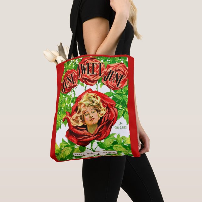 Tote Bag 1908 Juin Sweet Juin partitions imprimés (De près)