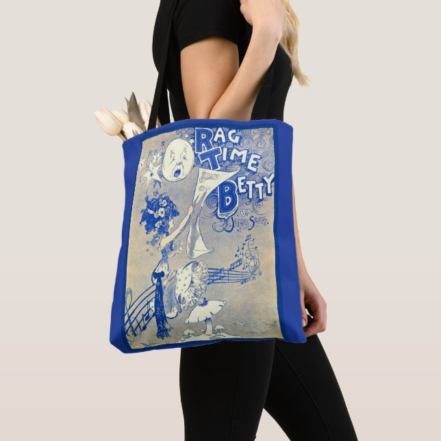 Tote Bag 1909 Ragtime Betty partition art imprimé (De près)
