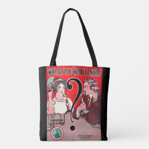 Tote Bag 1911 Qui êtes-vous avec Tonight partition imprimé