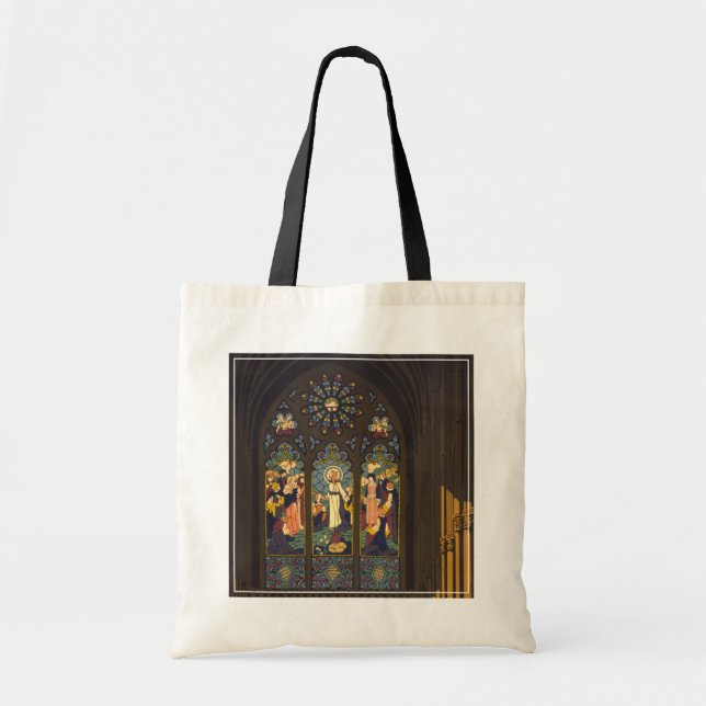 Tote Bag 1923 Affiche D'Une Église Avec Fenêtre En Verre Ti (Devant)