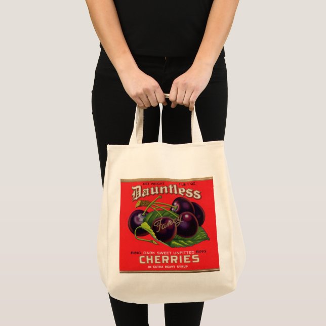 Tote Bag 1930s Dauntless Cherries in Heavy Syrup can label (Devant (produit))