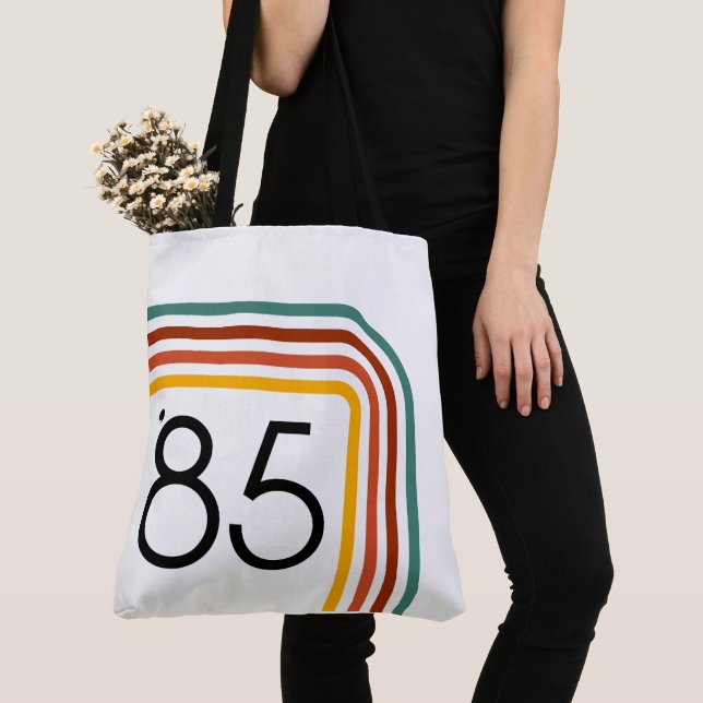 Tote Bag 1985 Tendance Retro Rainbow Stripes Fourre-tout (De près)