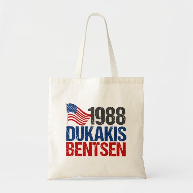 Tote Bag 1988 Dukakis Bentsen Funny Rétro Election (Devant)