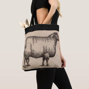 Tote Bag 19e century print cotswold sheep