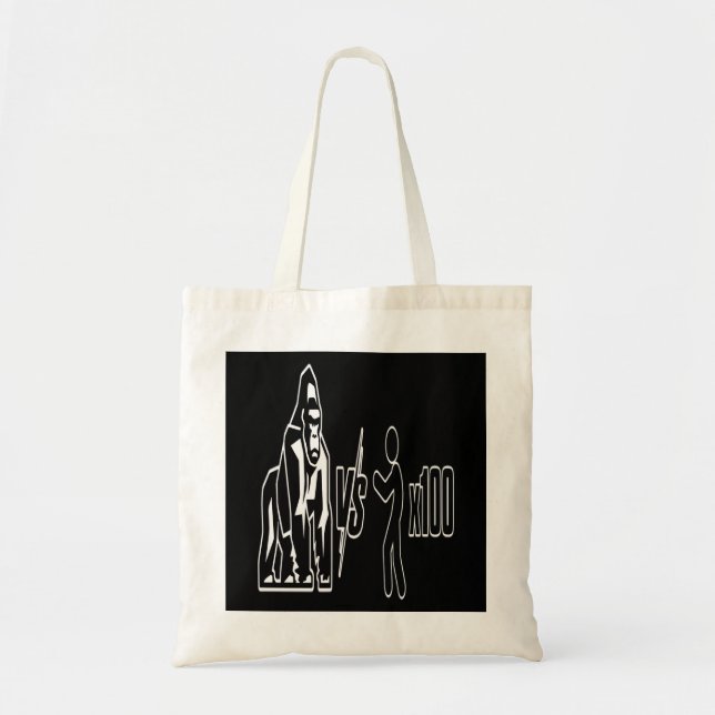 Tote Bag 1 Gorille à dos argenté vs 100 Humains_3 (Devant)