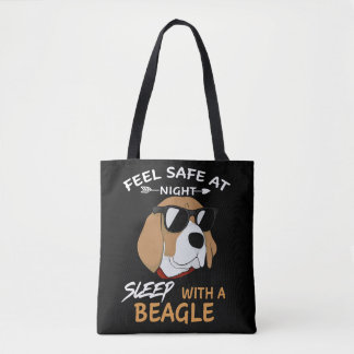 Tote Bag 1 Sentez En Sécurité La Nuit Dormir Avec Un Beagle