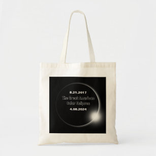 Tote Bag 2024 & 2017 Double Dated Solar Eclipse