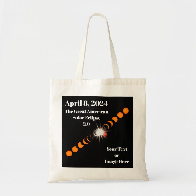Tote Bag 2024 Total Solaire Eclipse Papier (Devant)