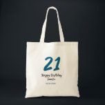 Tote Bag 21 ans audacieux lettre bleue simple minimum<br><div class="desc">conception modifiable</div>