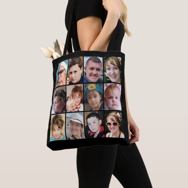 Tote Bag 24 photo collage black (De près)