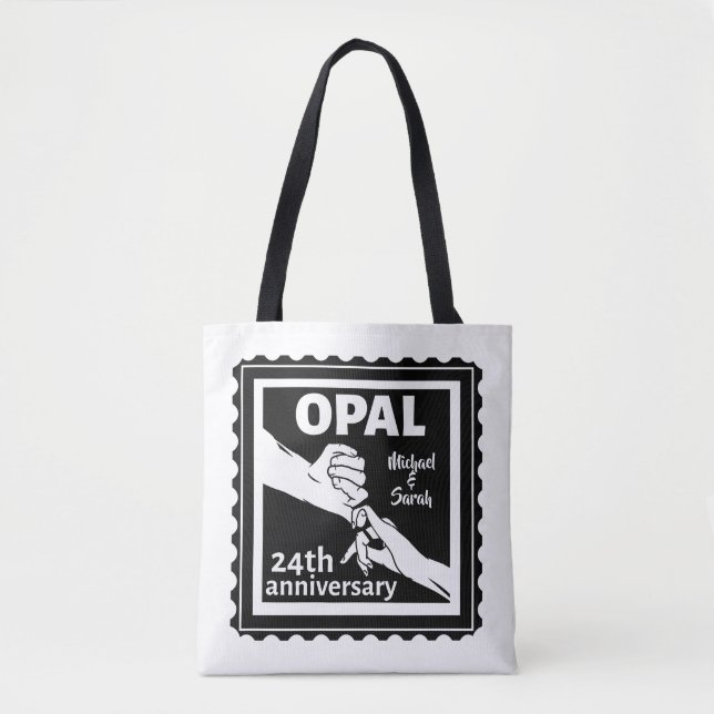 Tote Bag 24e anniversaire du mariage opal traditionnel (Devant)