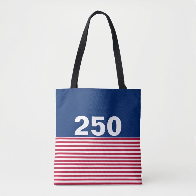 Tote Bag 250 ans de la USA Rouge Blanc et Bleu (Devant)