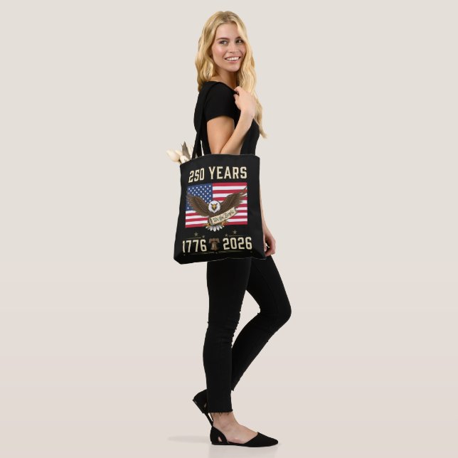 Tote Bag 250 Ans d'Héritage Américain 1776 2026 (Sur le modèle)