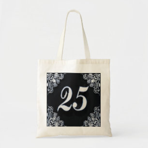 Tote Bag 25e anniversaire ou anniversaire Regal Argent Noir