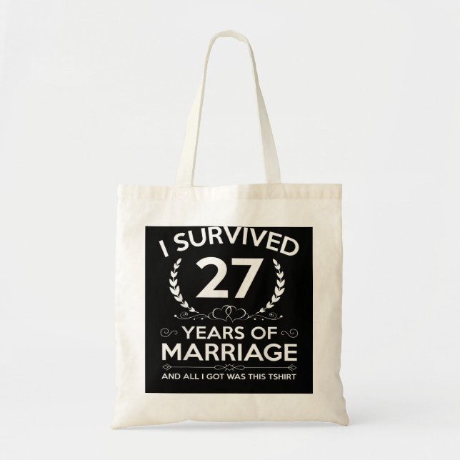Tote Bag 27th Wedding Anniversary Gifts Couples Husband Wif (Devant)