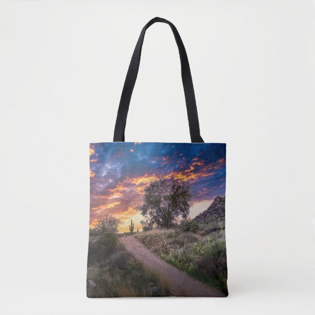 Tote Bag 2815-Paysage du désert au coucher du soleil (Devant)