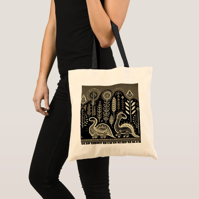 Tote Bag 2 dinausées à la forêt foncée (Devant (produit))