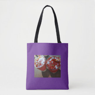 Tote Bag 2 verres boire design rouge