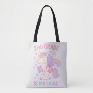 Tote Bag 2e année est magique Retour à l'école Unicorn