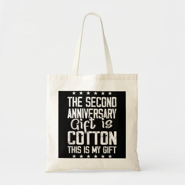 Tote Bag 2e anniversaire du Mariage Coton Him Husband (Devant)