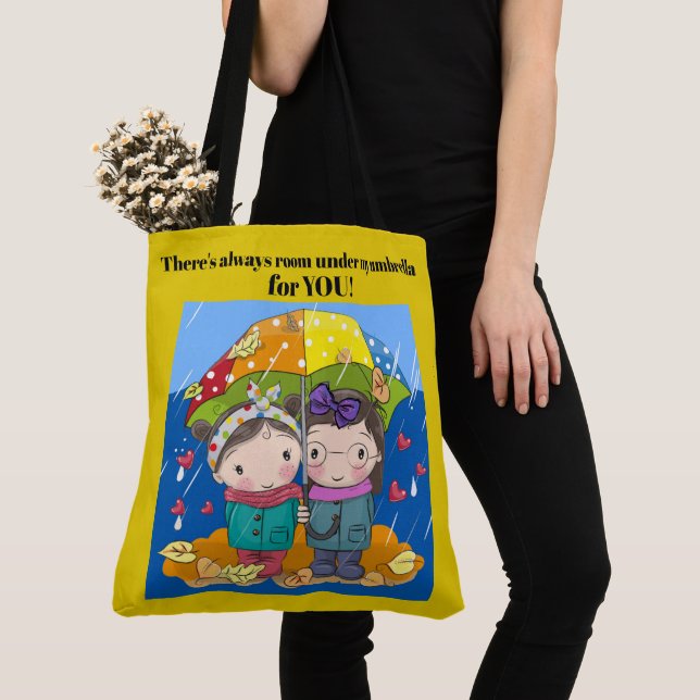 Tote Bag 2e version Amitié ou famille - VOIR DOS (De près)