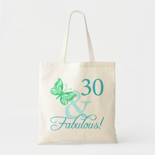 Tote Bag 30 Cadeaux Fabuleux D'Anniversaire (Aqua) (Devant)