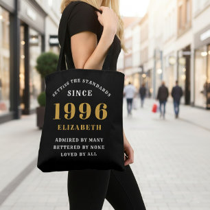 Tote Bag 30e anniversaire 1996 Noir Or Pour Elle Personnali