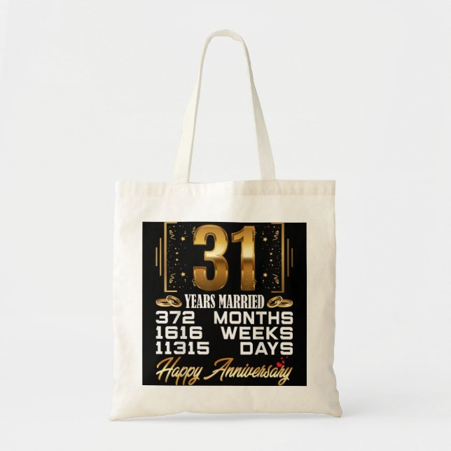 Tote Bag 31 ans de mariage - Funny 31ème anniversaire de Ma (Devant)