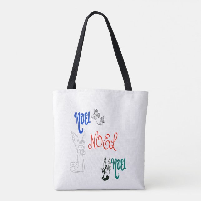 Tote Bag 3 Anges Sonnerie de Trompette Priant Noel (Dos)