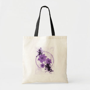 Tote Bag 3 jolies fleurs - pourpre