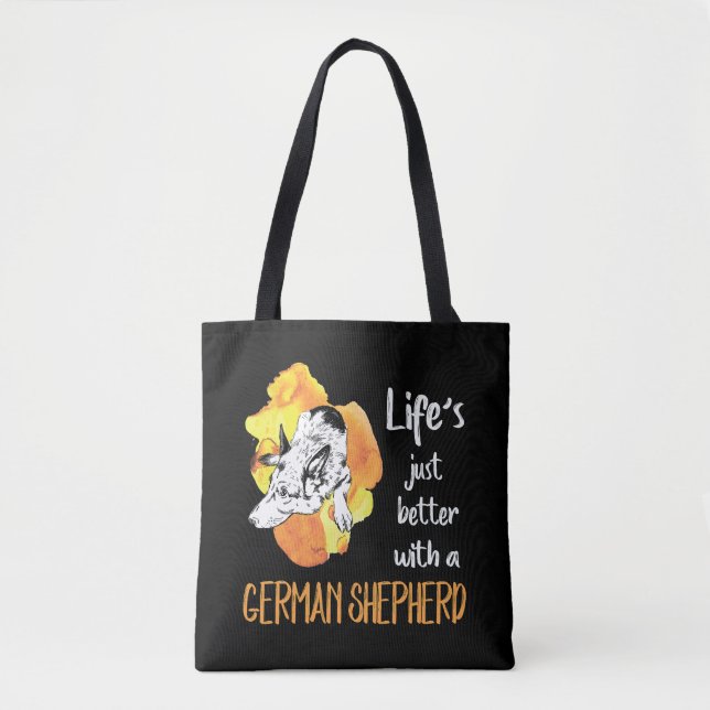 Tote Bag 3 La vie est juste meilleure avec un berger allema (Devant)