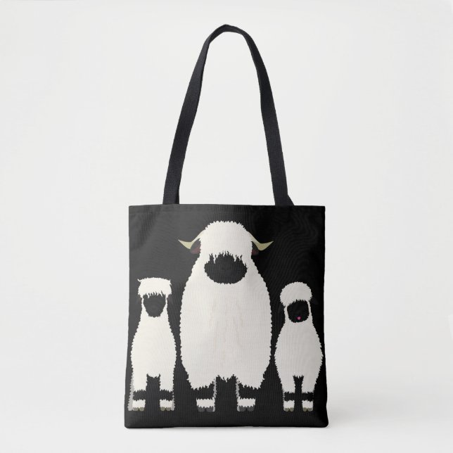 Tote Bag 3 Valais Noir Mouton noir à droite (Devant)
