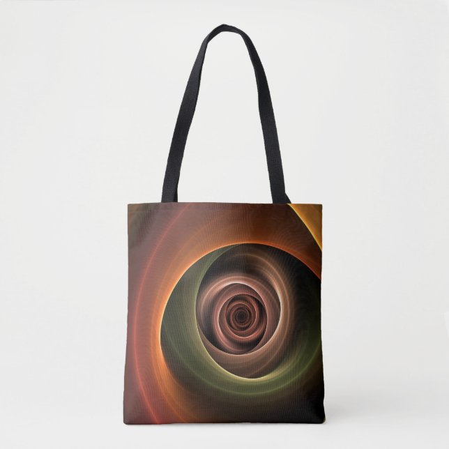 Tote Bag 3D Spirale Abstraite couleurs chaudes Art fractal  (Devant)