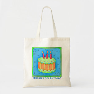 Tote Bag 3e Joyeux Anniversaire Nom du gâteau Personnalisé