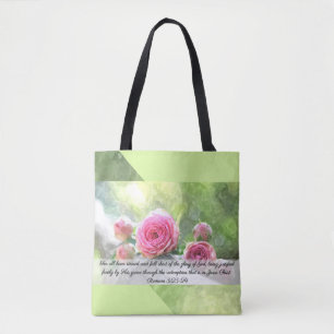 Tote Bag 3h23 de Romains de roses d'aquarelle et 24